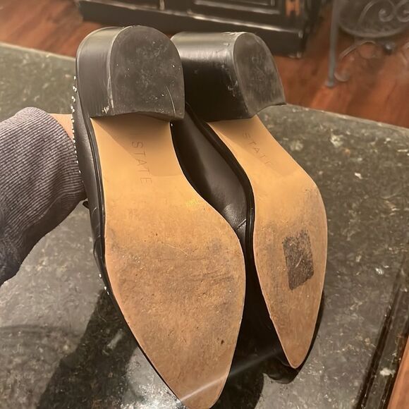 1. State Sz 7.5 Leather Studded Mules EUC - Picture 6 of 8